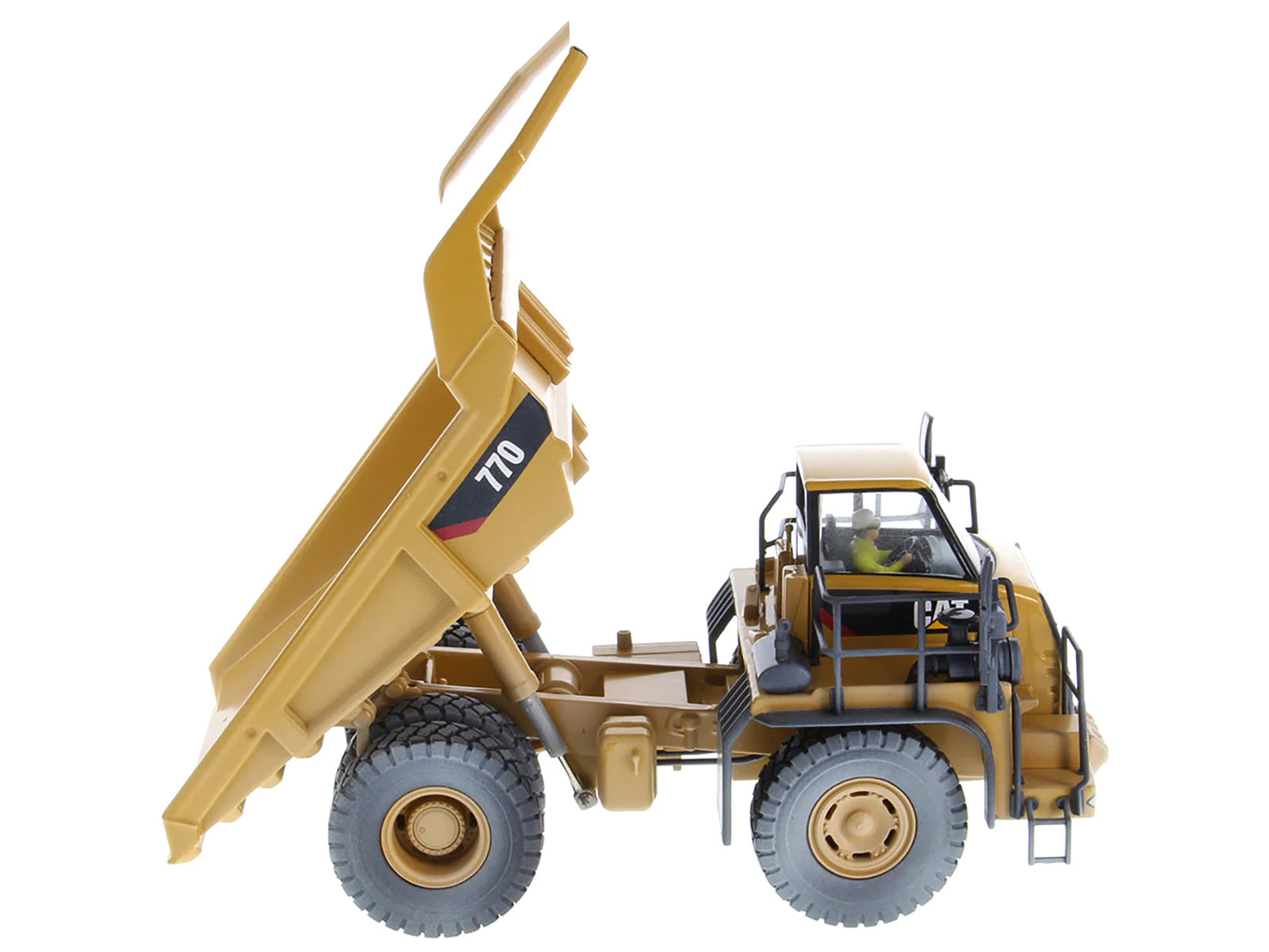 CAT Caterpillar 770 Off-Highway Truck Yellow (Weathered) with Operator "Weathered" Series 1/50 Diecast Model by Diecast Masters-DiecastModeler.com