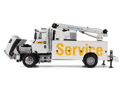 CAT Caterpillar CT660 Auto-Crane Titan 85 Truck with Miller EnPak White "Transport Series" 1/50 Diecast Model by Diecast Masters-DiecastModeler.com