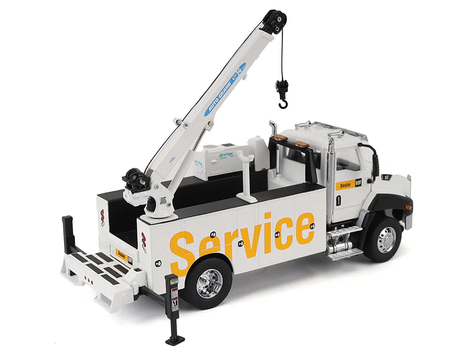 CAT Caterpillar CT660 Auto-Crane Titan 85 Truck with Miller EnPak White "Transport Series" 1/50 Diecast Model by Diecast Masters-DiecastModeler.com