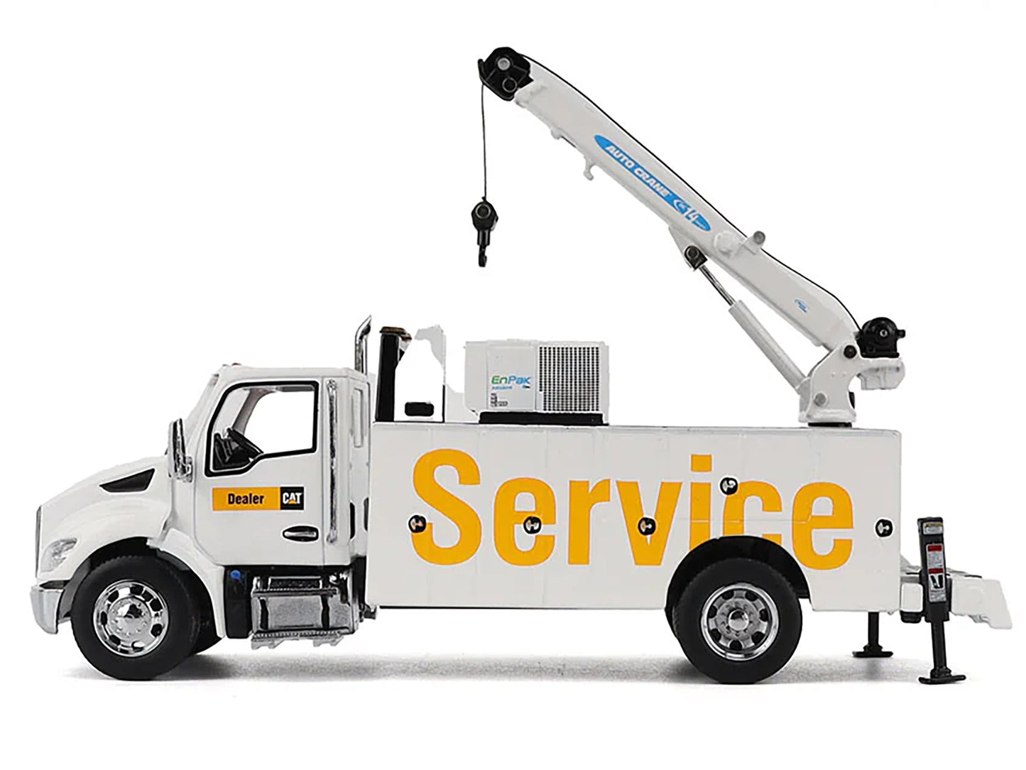 Kenworth T380 Auto-Crane Titan 85 Truck with Miller EnPak White "Transport Series" 1/50 Diecast Model by Diecast Masters-DiecastModeler.com