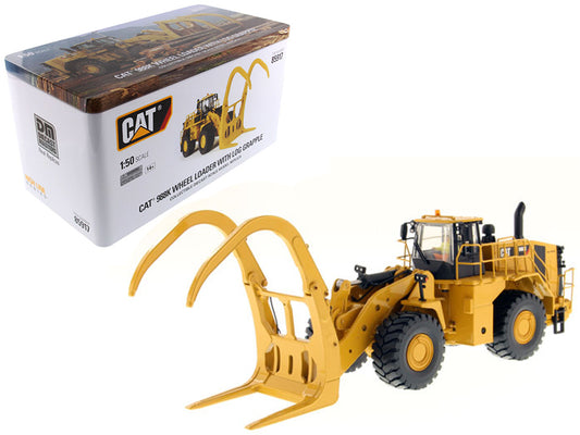 CAT Caterpillar 988K Wheel Loader with Grapple with Operator "High Line Series" 1/50 Diecast Model by Diecast Masters-DiecastModeler.com