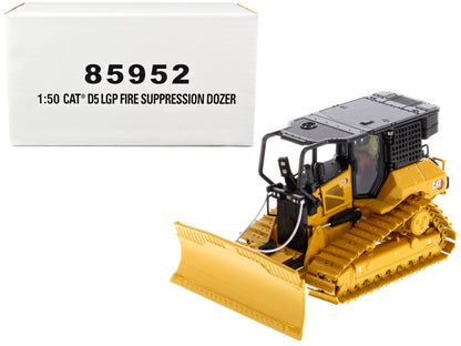 CAT Caterpillar D5 LGP Track Type Tractor Fire Dozer Yellow with Operator "High Line" Series 1/50 Diecast Model by Diecast Masters-DiecastModeler.com
