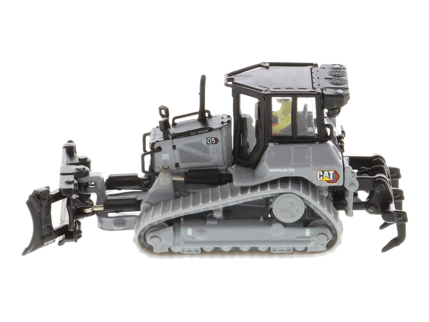 CAT Caterpillar D5 Track-Type Dozer "Centennial" Gray with Operator "High Line Series" 1/87 (HO) Diecast Model by Diecast Masters-DiecastModeler.com