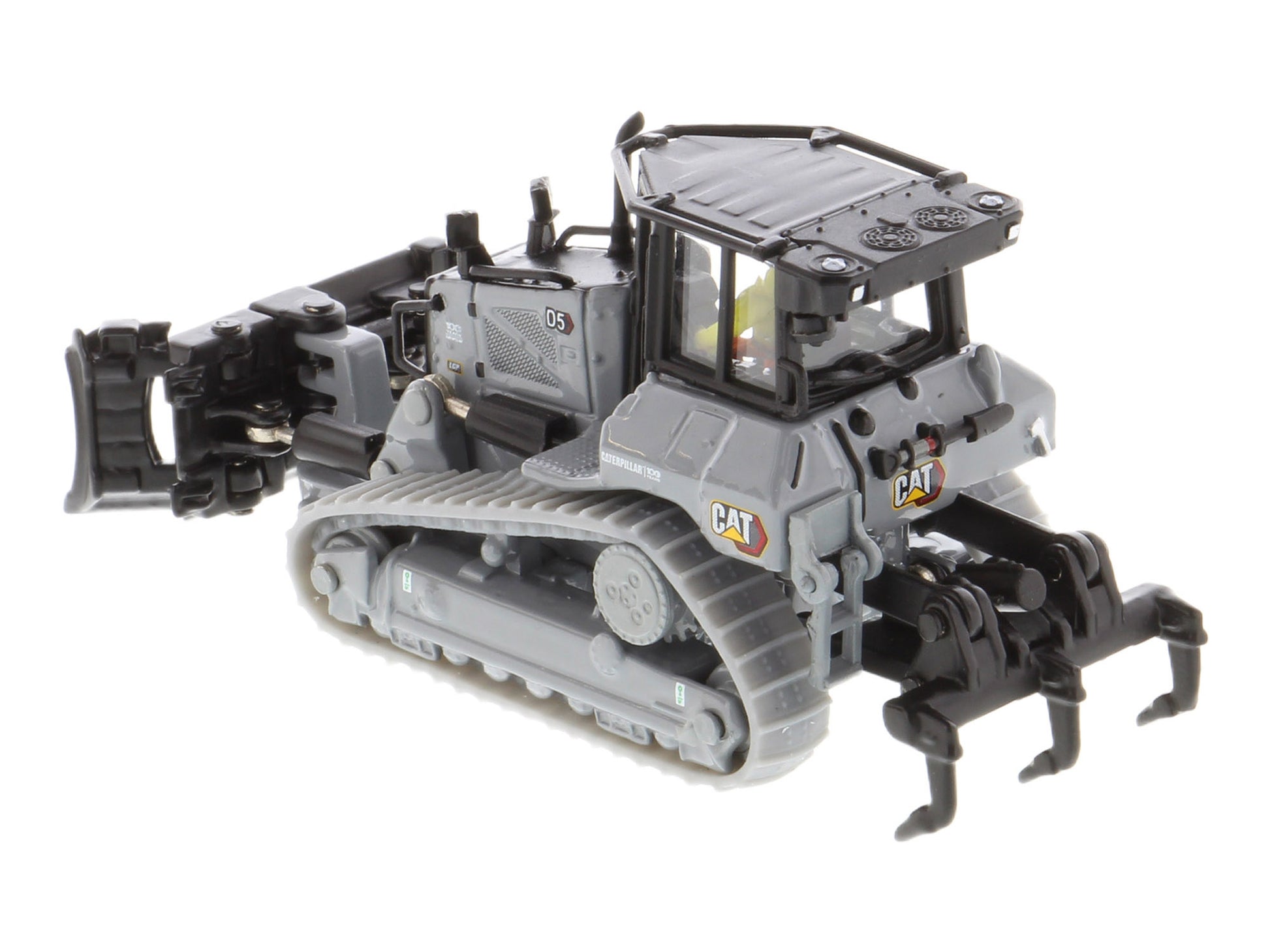 CAT Caterpillar D5 Track-Type Dozer "Centennial" Gray with Operator "High Line Series" 1/87 (HO) Diecast Model by Diecast Masters-DiecastModeler.com