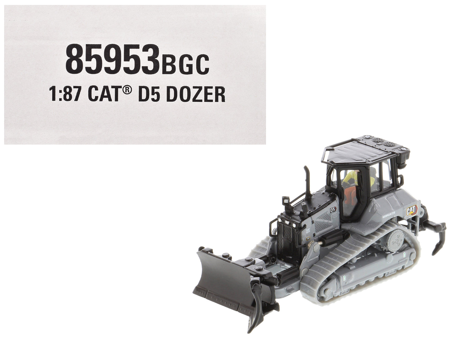 CAT Caterpillar D5 Track-Type Dozer "Centennial" Gray with Operator "High Line Series" 1/87 (HO) Diecast Model by Diecast Masters-DiecastModeler.com