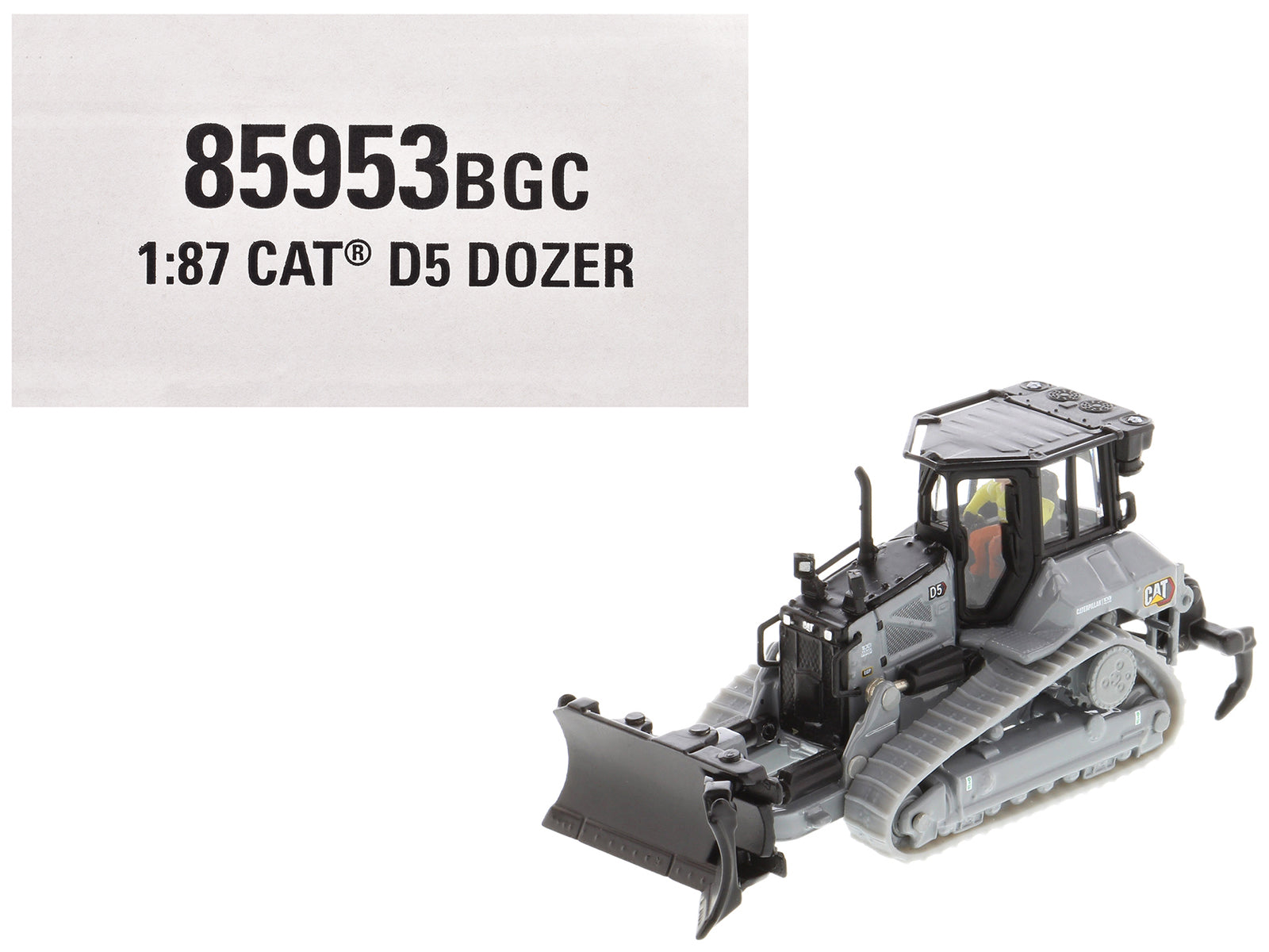 CAT Caterpillar D5 Track-Type Dozer "Centennial" Gray with Operator "High Line Series" 1/87 (HO) Diecast Model by Diecast Masters-DiecastModeler.com