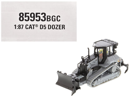CAT Caterpillar D5 Track-Type Dozer "Centennial" Gray with Operator "High Line Series" 1/87 (HO) Diecast Model by Diecast Masters-DiecastModeler.com