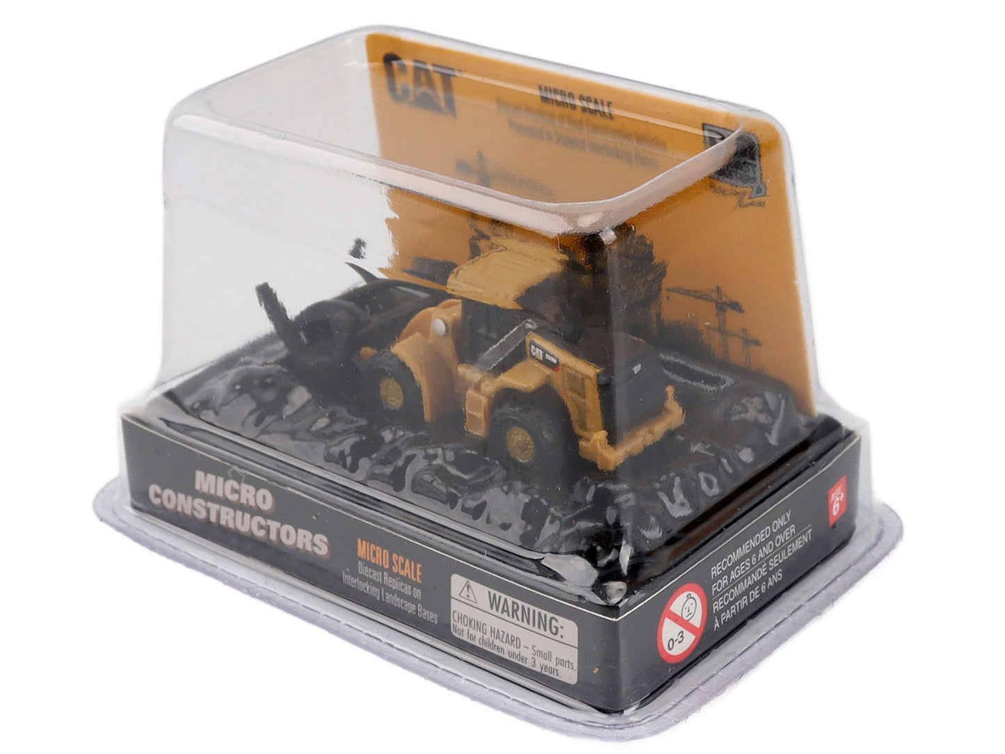 CAT Caterpillar 950M Wheel Loader (Log Fork Version) Yellow "Micro-Constructor" Series Diecast Model by Diecast Masters