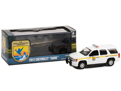 2012 Chevrolet Tahoe White with Yellow Stripes "U.S. Fish & Wildlife Service Law Enforcement" 1/43 Diecast Model Car by Greenlight-DiecastModeler.com