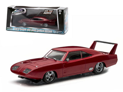 Dom's 1969 Dodge Charger Daytona Maroon "Fast and Furious 6" Movie (2013) 1/43 Diecast Model Car by Greenlight-DiecastModeler.com