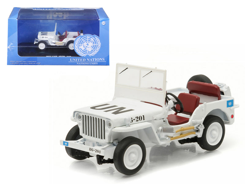 1944 Jeep Willys UN United Nations White 1/43 Diecast Model Car by Greenlight-DiecastModeler.com