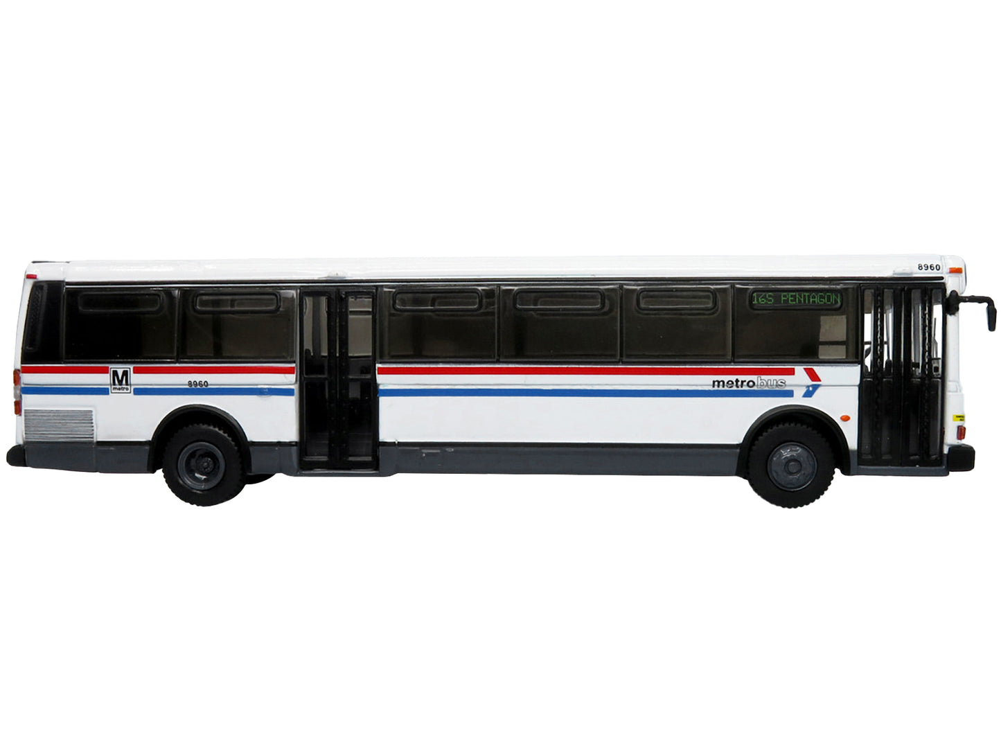 1980 Grumman 870 Advanced Design Transit Bus WMATA (Washington Metropolitan Area Transit Authority) Metro Bus "16S Pentagon" "Vintage Bus & Motorcoach Collection" 1/87 Diecast Model by Iconic Replicas-DiecastModeler.com