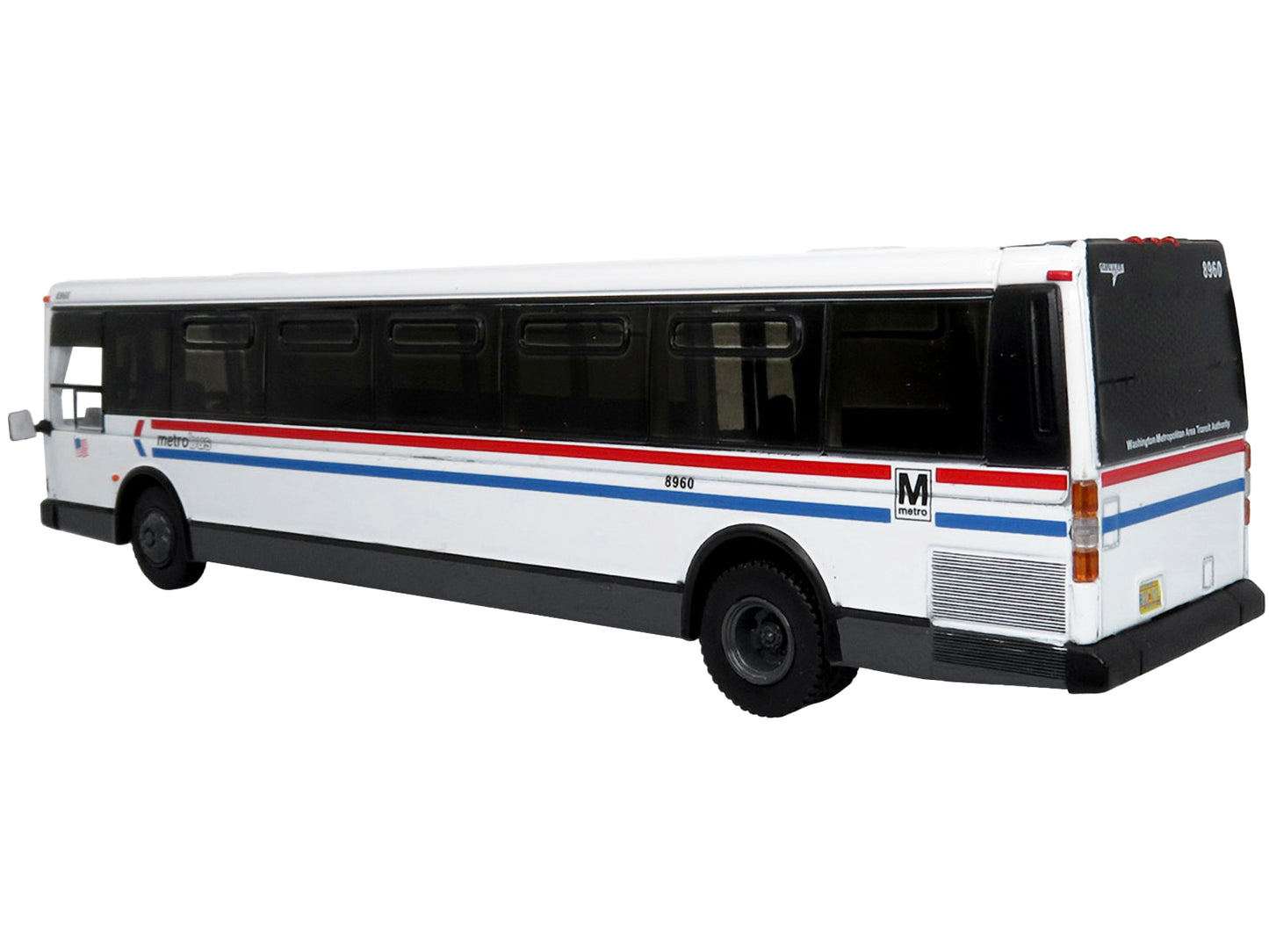 1980 Grumman 870 Advanced Design Transit Bus WMATA (Washington Metropolitan Area Transit Authority) Metro Bus "16S Pentagon" "Vintage Bus & Motorcoach Collection" 1/87 Diecast Model by Iconic Replicas-DiecastModeler.com