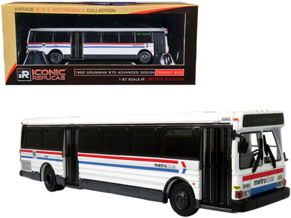 1980 Grumman 870 Advanced Design Transit Bus WMATA (Washington Metropolitan Area Transit Authority) Metro Bus "16S Pentagon" "Vintage Bus & Motorcoach Collection" 1/87 Diecast Model by Iconic Replicas-DiecastModeler.com