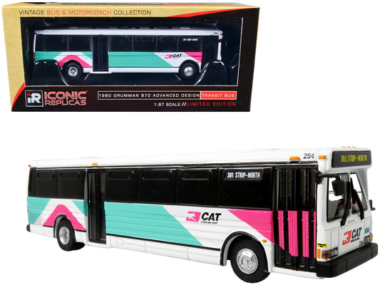 1980 Grumman 870 Advanced Design Transit Bus CAT (Citizens Area Transit) Las Vegas "301 Strip-North" "Vintage Bus & Motorcoach Collection" 1/87 Diecast Model by Iconic Replicas-DiecastModeler.com
