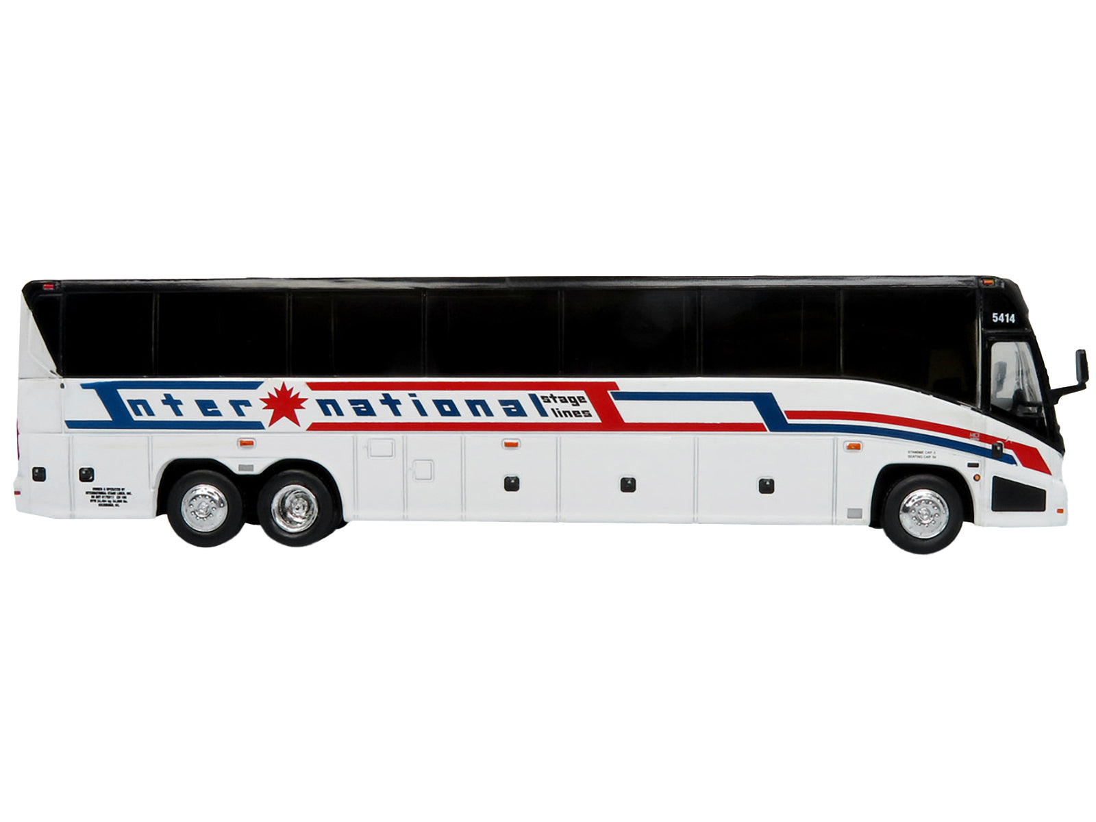 MCI J4500 Coach Bus "International Stage Lines" White "The Bus & Motorcoach Collection" Limited Edition to 504 pieces Worldwide 1/87 (HO) Diecast Model by Iconic Replicas-DiecastModeler.com