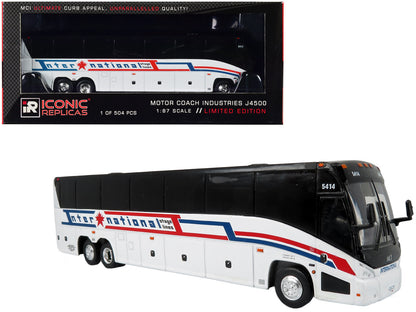 MCI J4500 Coach Bus "International Stage Lines" White "The Bus & Motorcoach Collection" Limited Edition to 504 pieces Worldwide 1/87 (HO) Diecast Model by Iconic Replicas-DiecastModeler.com