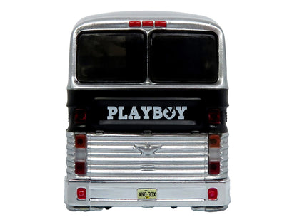 1969 Eagle Model 05 Coach Bus "The Playboy Hotel & Casino" Silver and Black Limited Edition to 504 pieces Worldwide 1/87 (HO) Diecast Model by Iconic Replicas