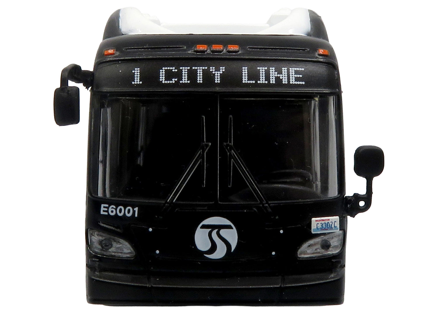 New Flyer Xcelsior XE60 Articulated Transit Bus "Spokane Transit City Line" Black and Purple "The Bus & Motorcoach Collection" Limited Edition 1/87 (HO) Diecast Model by Iconic Replicas