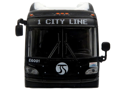 New Flyer Xcelsior XE60 Articulated Transit Bus "Spokane Transit City Line" Black and Purple "The Bus & Motorcoach Collection" Limited Edition 1/87 (HO) Diecast Model by Iconic Replicas