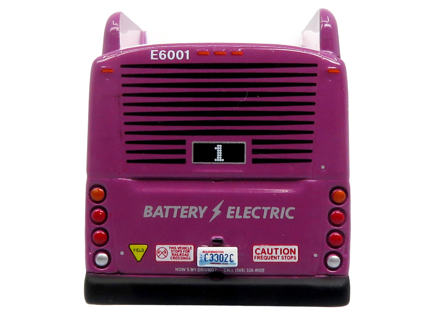 New Flyer Xcelsior XE60 Articulated Transit Bus "Spokane Transit City Line" Black and Purple "The Bus & Motorcoach Collection" Limited Edition 1/87 (HO) Diecast Model by Iconic Replicas