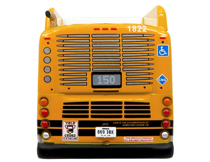 New Flyer Xcelsior XE60 Articulated Transit Bus "Hamilton Street Railway - 150th Anniversary" Yellow with Black Stripes "The Bus & Motorcoach Collection" Limited Edition 1/87 (HO) Diecast Model by Iconic Replicas