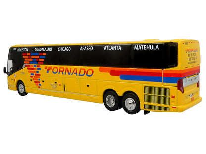 Prevost H3-45 Coach Bus "Tornado Bus Company" Yellow with Graphics Limited Edition 1/87 (HO) Diecast Model by Iconic Replicas