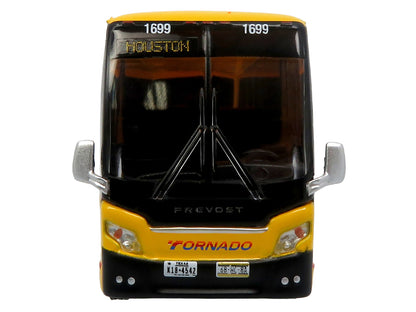 Prevost H3-45 Coach Bus "Tornado Bus Company" Yellow with Graphics Limited Edition 1/87 (HO) Diecast Model by Iconic Replicas