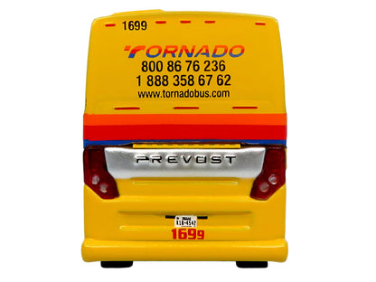 Prevost H3-45 Coach Bus "Tornado Bus Company" Yellow with Graphics Limited Edition 1/87 (HO) Diecast Model by Iconic Replicas