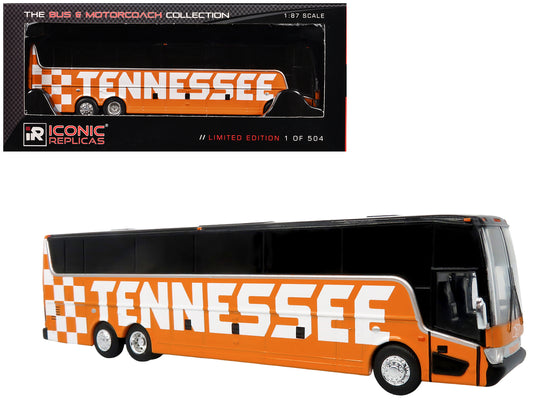 Van Hool TX-45 Motorcoach Bus "Premier Transportation - University of Tennessee" Orange and Black "The Bus and Motorcoach Collection" Limited Edition to 504 pieces Worldwide 1/87 (HO) Diecast Model by Iconic Replicas-DiecastModeler.com