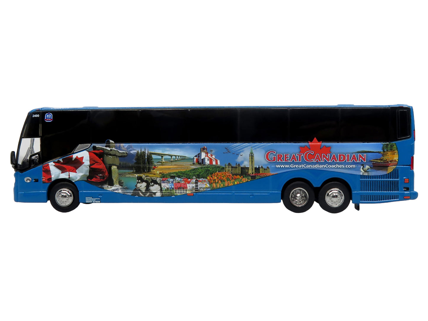 Prevost H3-45 Coach Bus "Great Canadian Coaches" Blue with Graphics Limited Edition 1/87 (HO) Diecast Model by Iconic Replicas