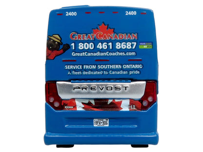 Prevost H3-45 Coach Bus "Great Canadian Coaches" Blue with Graphics Limited Edition 1/87 (HO) Diecast Model by Iconic Replicas