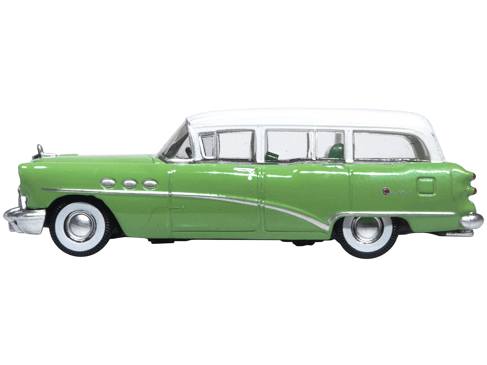 1954 Buick Century Estate Wagon Willow Green and White 1/87 (HO) Scale Diecast Model Car by Oxford Diecast-DiecastModeler.com