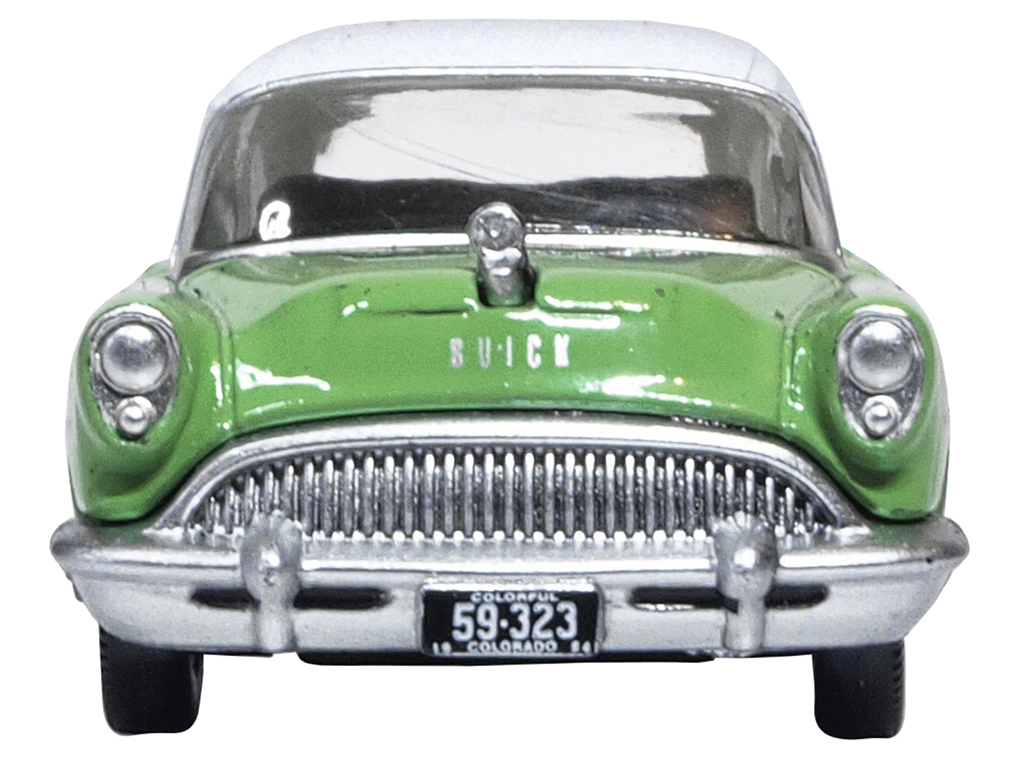 1954 Buick Century Estate Wagon Willow Green and White 1/87 (HO) Scale Diecast Model Car by Oxford Diecast-DiecastModeler.com