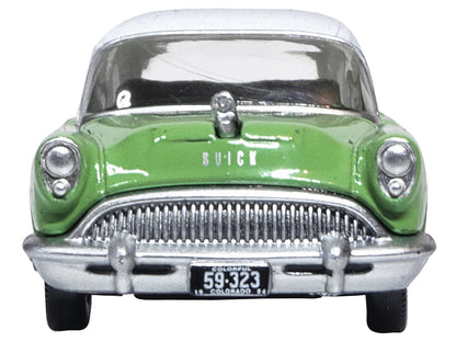 1954 Buick Century Estate Wagon Willow Green and White 1/87 (HO) Scale Diecast Model Car by Oxford Diecast-DiecastModeler.com
