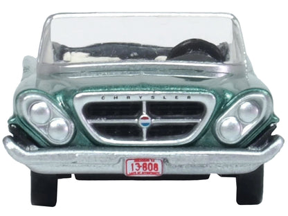 1961 Chrysler 300 Convertible Pinewood Green Metallic 1/87 (HO) Scale Diecast Model Car by Oxford Diecast-DiecastModeler.com