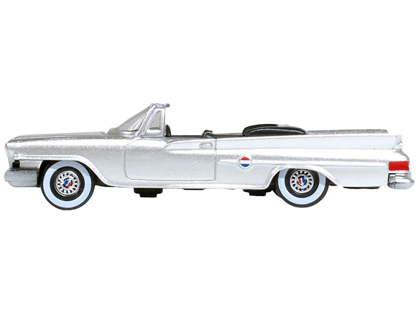 1961 Chrysler 300G Convertible Sheffield Silver Metallic 1/87 (HO) Scale Diecast Model Car by Oxford Diecast-DiecastModeler.com