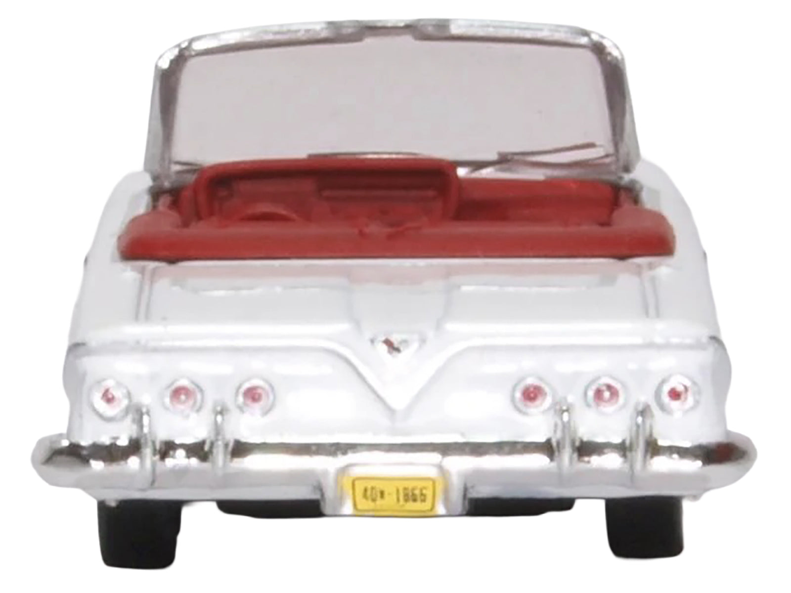 1961 Chevrolet Impala Convertible Ermine White with Roman Red Interior 1/87 (HO) Scale Diecast Model Car by Oxford Diecast-DiecastModeler.com