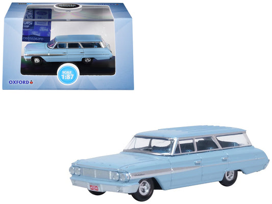 1964 Ford Country Sedan Skylight Blue 1/87 (HO) Scale Diecast Model Car by Oxford Diecast-DiecastModeler.com