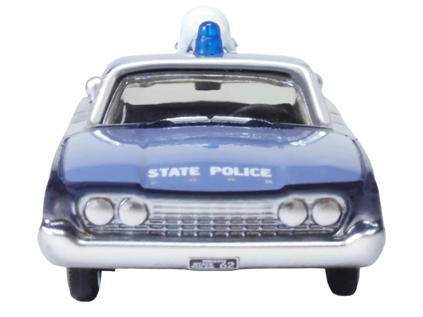 1960 Ford Fairlane Sedan "Massachusetts State Police Radar Car" Blue Two-Tone 1/87 (HO) Scale Diecast Model Car by Oxford Diecast-DiecastModeler.com