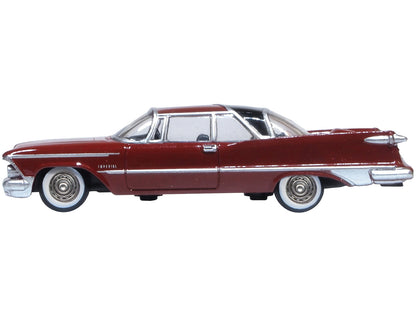 1959 Chrysler Imperial Crown 2 Door Hardtop Radiant Red with Black Top 1/87 (HO) Scale Diecast Model Car by Oxford Diecast-DiecastModeler.com