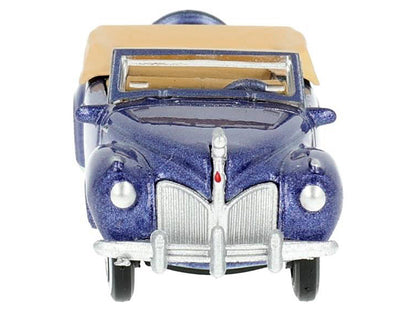 1941 Lincoln Continental Convertible Darian Blue Metallic with Tan Interior 1/87 (HO) Scale Diecast Model Car by Oxford Diecast-DiecastModeler.com