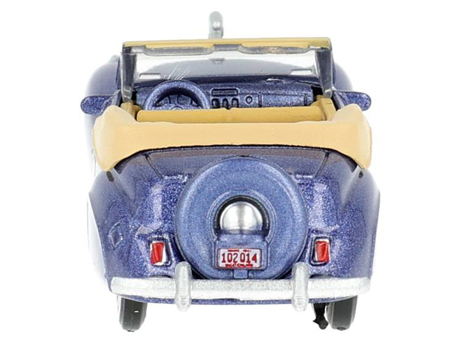 1941 Lincoln Continental Convertible Darian Blue Metallic with Tan Interior 1/87 (HO) Scale Diecast Model Car by Oxford Diecast-DiecastModeler.com