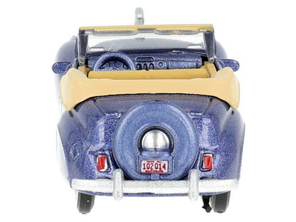 1941 Lincoln Continental Convertible Darian Blue Metallic with Tan Interior 1/87 (HO) Scale Diecast Model Car by Oxford Diecast-DiecastModeler.com