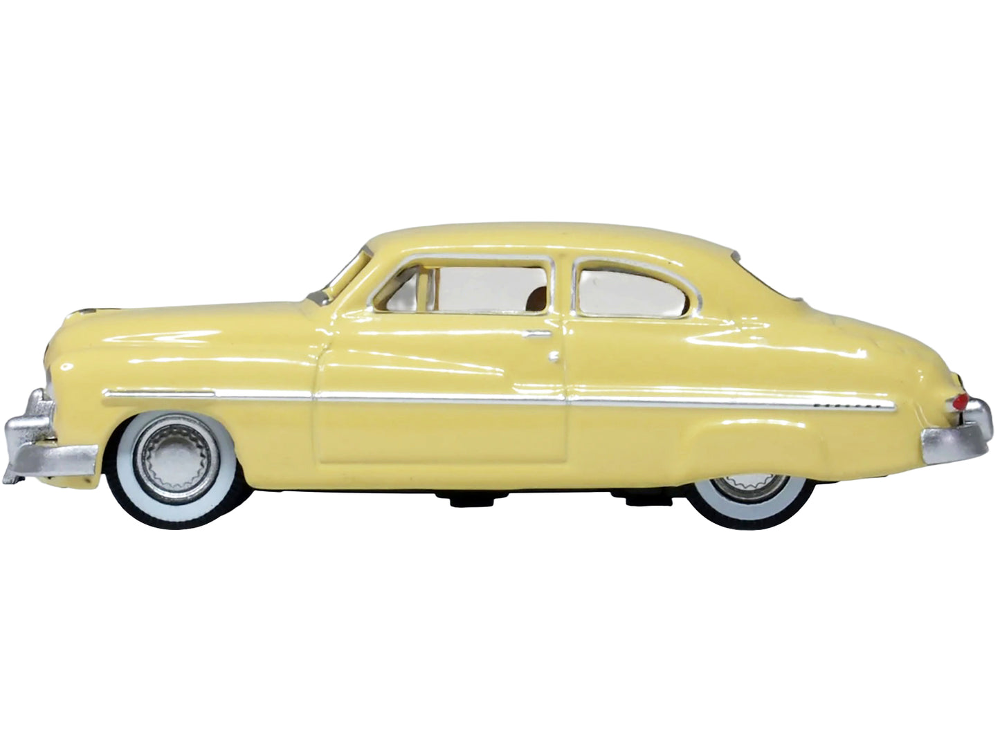 1949 Mercury 8 Coupe Calabash Yellow 1/87 (HO) Scale Diecast Model Car by Oxford Diecast-DiecastModeler.com