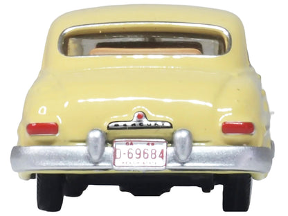 1949 Mercury 8 Coupe Calabash Yellow 1/87 (HO) Scale Diecast Model Car by Oxford Diecast-DiecastModeler.com