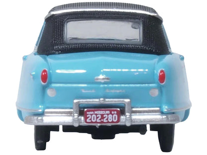 1950 Nash Rambler Custom Landau Convertible (Closed) Strato Blue with Black Top 1/87 (HO) Scale Diecast Model Car by Oxford Diecast