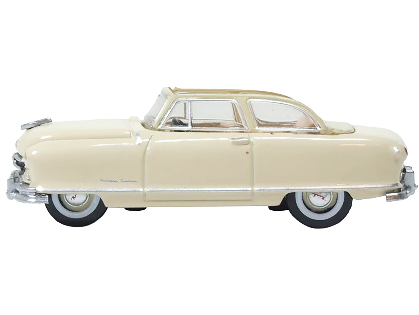 1950 Nash Rambler Custom Landau Convertible (Open) Champagne Ivory 1/87 (HO) Scale Diecast Model Car by Oxford Diecast-DiecastModeler.com