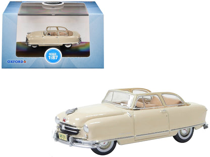 1950 Nash Rambler Custom Landau Convertible (Open) Champagne Ivory 1/87 (HO) Scale Diecast Model Car by Oxford Diecast-DiecastModeler.com