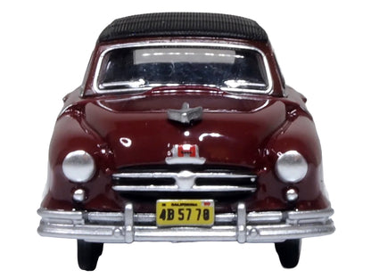 1950 Nash Rambler Custom Landau Convertible (Closed) Sunset Maroon with Black Top 1/87 (HO) Scale Diecast Model Car by Oxford Diecast-DiecastModeler.com